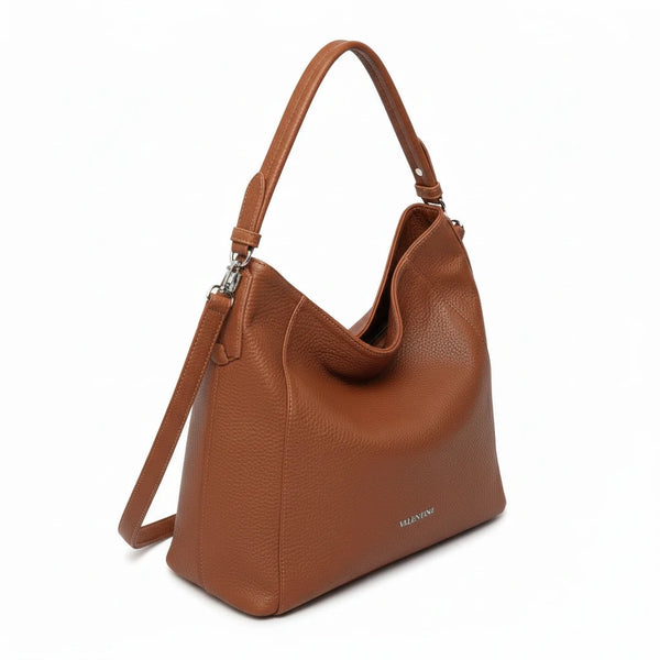 Borsa sacco a spalla firmata VALENT tracolla casual simil pelle venata monomanico