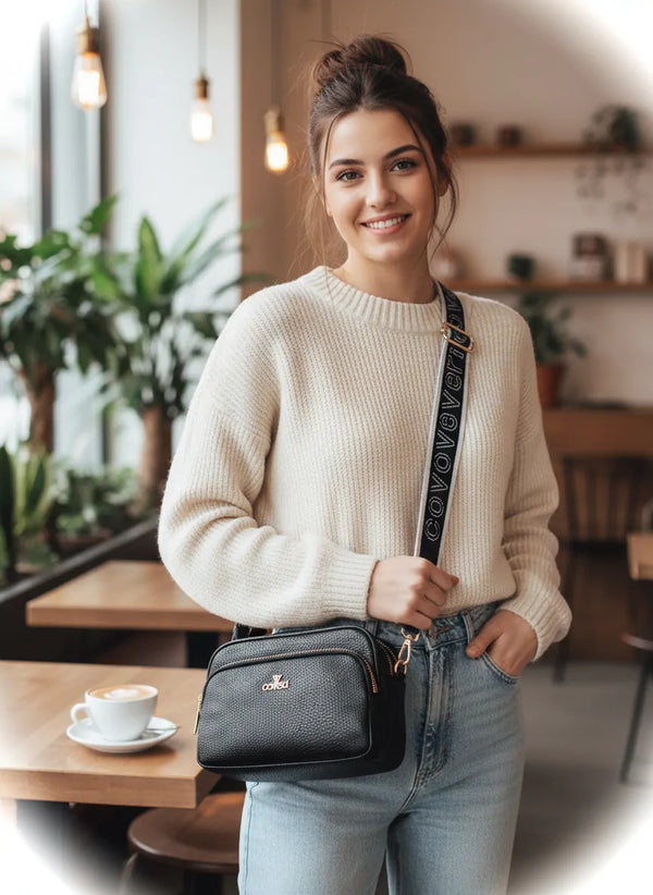 Borsa borsetta donna a tracolla firmata YYCOVERI multitasche 4 tasche con cerniera nuova