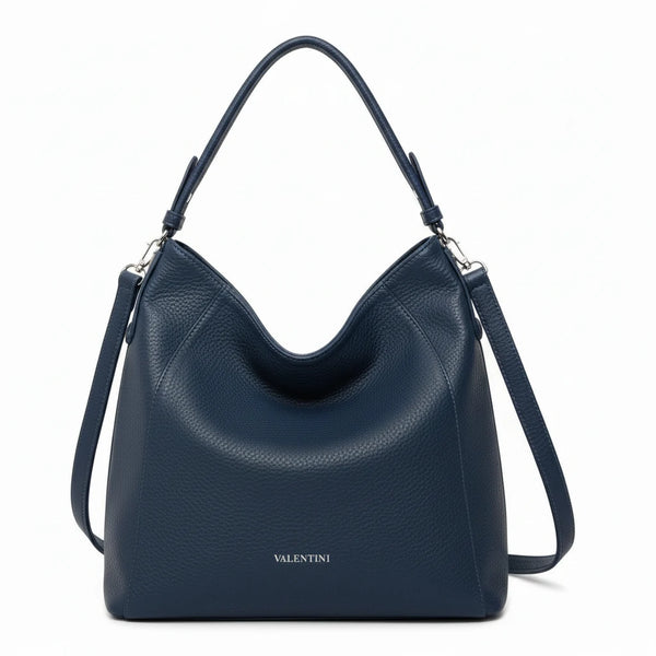 Borsa sacco a spalla firmata VALENT tracolla casual simil pelle venata monomanico