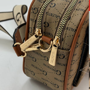 Borsa firmata G. Valentini donna tracolla fantasia scritte colorata tasche moda