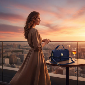 La Mattea - Borsetta firmata Gyoiamea simil pelle lucida vernice tracolla elegante casual