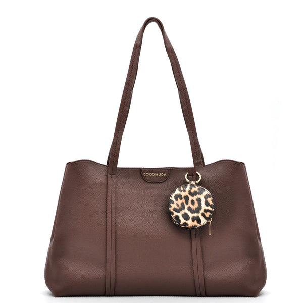 Borsa a tote bag shopping + portamonete omaggio firmata COCONUDA a tracolla elegante casual simil pelle martellata