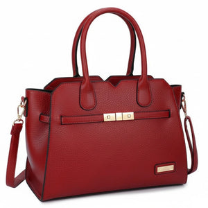 CHARRO - Borsa a bauletto trapezio semi rigida simil pelle con tracolla elegante casual