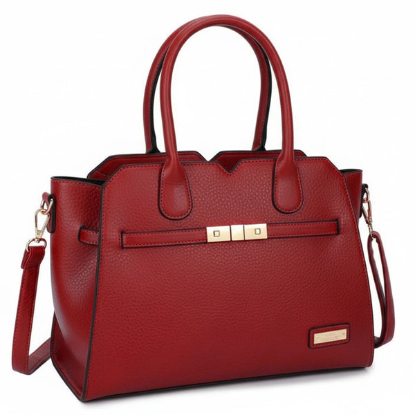 CHARRO - Borsa a bauletto trapezio semi rigida simil pelle con tracolla elegante casual