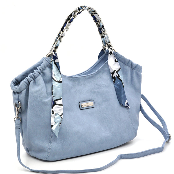 Borsa + omaggio foulard  firmata CHARRO donna spalla manici a catena e tracolla simil pelle