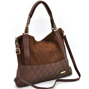 CHARRO - Borsa morbida a sacco hobo capiente unica tinta nuovo shopping manici a catena trapuntata