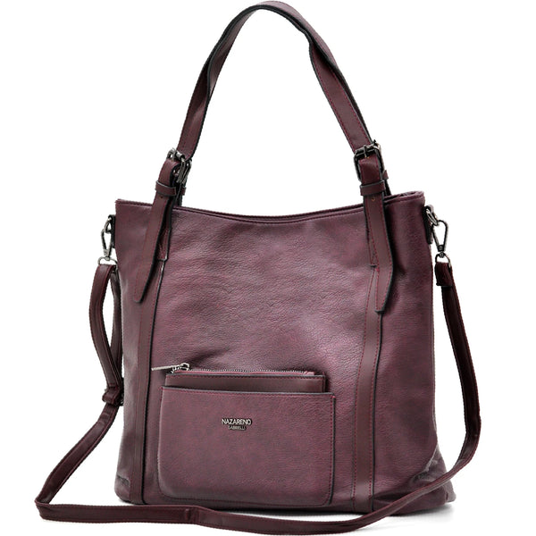 Borsa firmata Nazareno Gabirelli donna spalla shopping capiente simil pelle venata coconuda