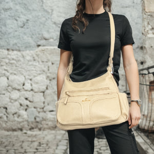 Borsa firmata B.Cavalli 2025 multi tasche donna logo zip tracolla unica tinta nuova