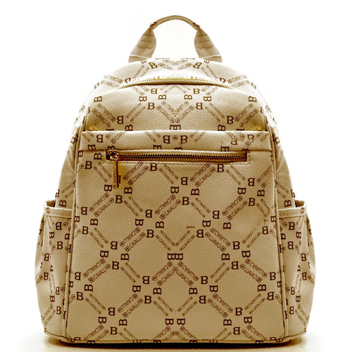 Zaino donna zainetto originale B. Cavalli grande 4 tasche con zip capiente e comoda fantasia logo