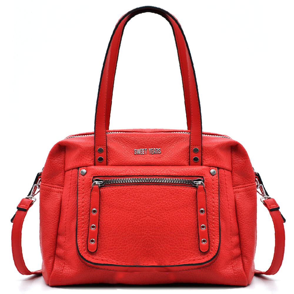 Bauletto firmato SWEET YEARS spalla tracolla grande capiente multi tasche borchie