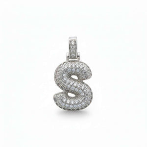 Solo Ciondolo Lettera Iniziale "Balloon" con Pavé di Zirconi – Alfabeto Completo