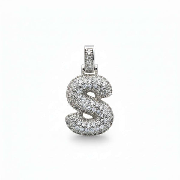 Solo Ciondolo Lettera Iniziale "Balloon" con Pavé di Zirconi – Alfabeto Completo