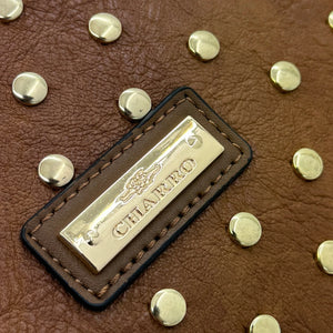 Borsa a Bauletto firmato CHARRO donna borsa a tracolla Borchie borchiata simil pelle