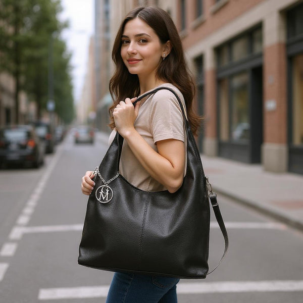 Borsa Burano firmata a sacco hobo secchio capiente a spalla tracolla grande