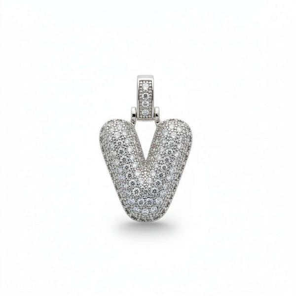 Solo Ciondolo Lettera Iniziale "Balloon" con Pavé di Zirconi – Alfabeto Completo