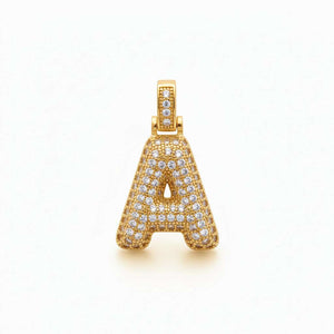 Solo Ciondolo Lettera Iniziale "Balloon" con Pavé di Zirconi – Alfabeto Completo