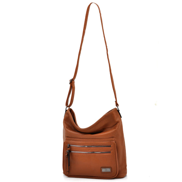 Baci & Abracci - Borsa firmata a tracolla capiente morbida simil pelle morbida venata multi tasche