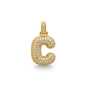 Solo Ciondolo Lettera Iniziale "Balloon" con Pavé di Zirconi – Alfabeto Completo