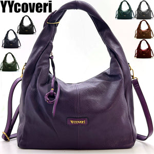 Borsa YYCOVERI pelle morbida sacco semplice casual spalla hobo grande tracolla