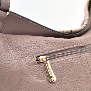 CHARRO - Borsa shopping pon pon cuore a spalla grande tracolla casual simil pelle venata