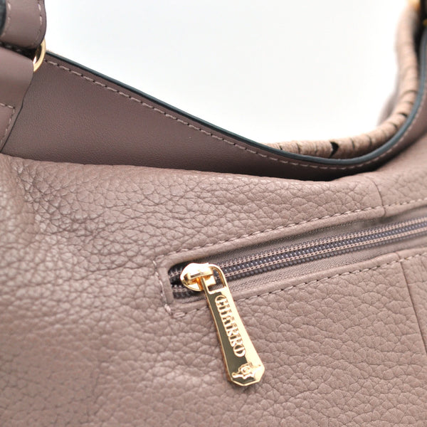 CHARRO - Borsa shopping pon pon cuore a spalla grande tracolla casual simil pelle venata