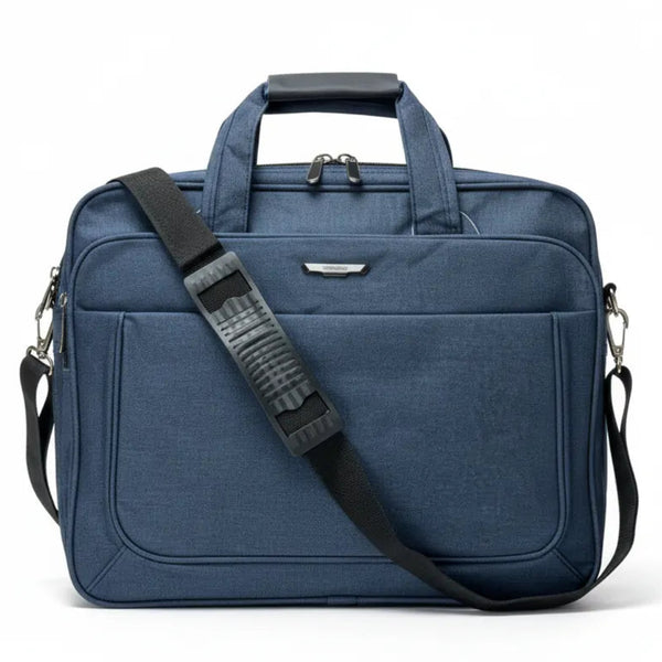 Borsa Porta PC 15.6 Pollici in Tessuto Cartella Lavoro Uomo con Tracolla Antiscivolo Messenger Ufficio, Università e Viaggio - Porta Laptop Impermeabile e Robusta