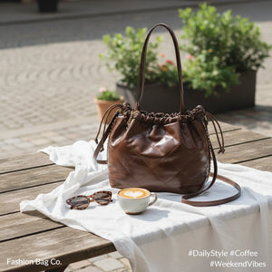 Borsa a 2in1 shopping sacco firmata COCONUDA donna spalla a tracolla simil pelle trapuntata riccio laccio