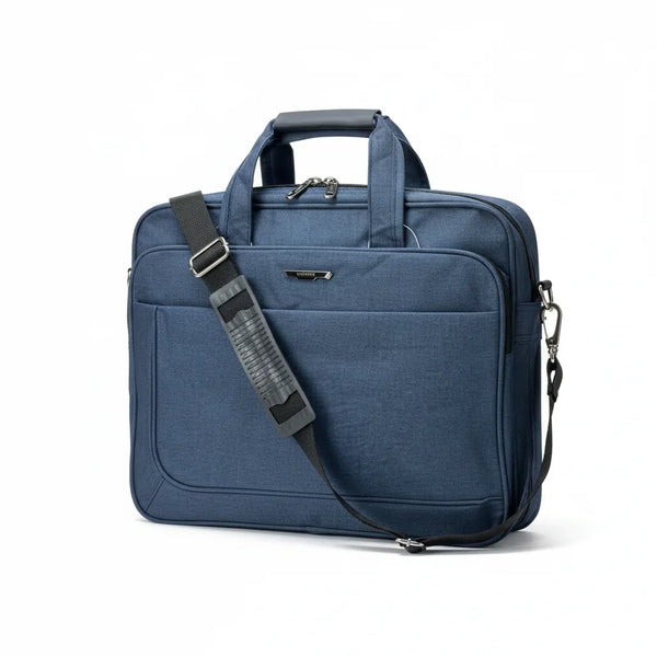 Borsa Porta PC 15.6 Pollici in Tessuto Cartella Lavoro Uomo con Tracolla Antiscivolo Messenger Ufficio, Università e Viaggio - Porta Laptop Impermeabile e Robusta
