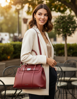 VALENTINI GINO - Borsa multitasche firmata giornaliera elegante con cinturino spalla e tracolla