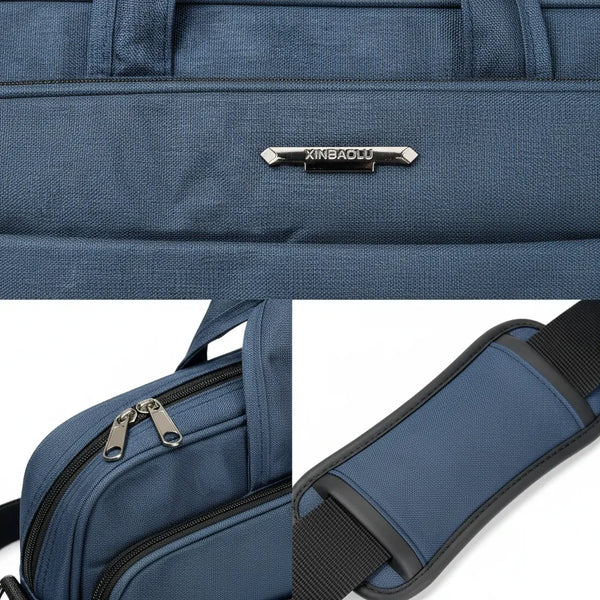 Borsa Porta PC 15.6 Pollici in Tessuto Cartella Lavoro Uomo con Tracolla Antiscivolo Messenger Ufficio, Università e Viaggio - Porta Laptop Impermeabile e Robusta