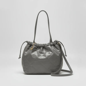 Borsa a 2in1 shopping sacco firmata COCONUDA donna spalla a tracolla simil pelle trapuntata riccio laccio