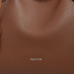 Borsa shopping firmata Valentini a spalla bauletto tracolla casual simil pelle venata multi tasche