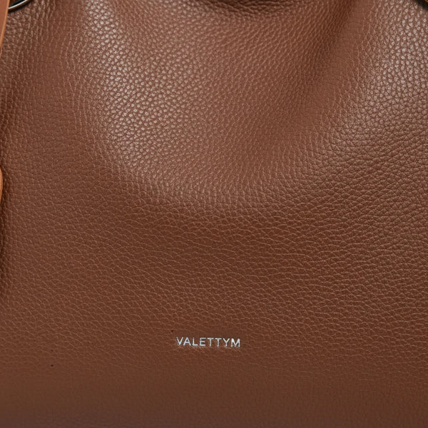 Borsa shopping firmata Valentini a spalla bauletto tracolla casual simil pelle venata multi tasche