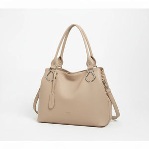 Borsa shopping firmata Valentini a spalla bauletto tracolla casual simil pelle venata multi tasche