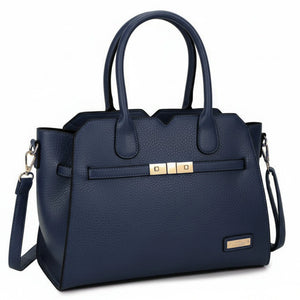 CHARRO - Borsa a bauletto trapezio semi rigida simil pelle con tracolla elegante casual