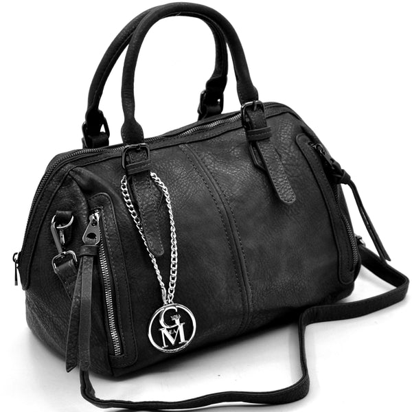 L'ARRACINA - Borsa a bauletto  firmata GYOIAMEA a mano tracolla casual simil pelle martellata venata