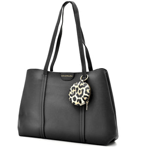 Borsa a tote bag shopping + portamonete omaggio firmata COCONUDA a tracolla elegante casual simil pelle martellata