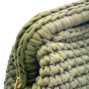 La Giusy - Borsa clutch bag firmata fatta a mano borsetta chiusura a molla uncinetto fettuccia