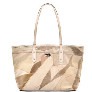 Borsa firmata COVERI ACTIVE in vera pelle shopping multicolore grande spalla