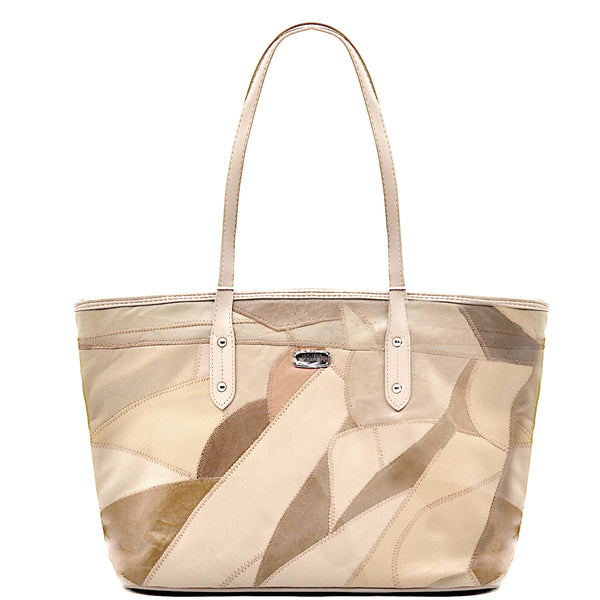 Borsa firmata COVERI ACTIVE in vera pelle shopping multicolore grande spalla