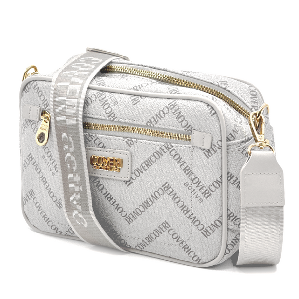 Borsa firmata Coveri active borsetta donna logo zip tracolla fantasia piccola