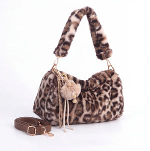 Borsa leopardata in pelliccia sintetica 9178, vista dettaglio 2