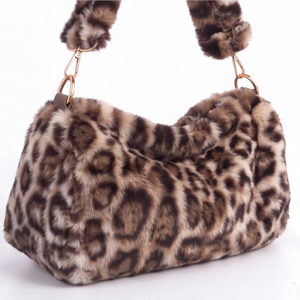 Borsa leopardata in pelliccia sintetica 9178, vista dettaglio 4
