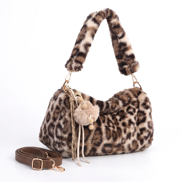 Borsa leopardata in pelliccia sintetica 9178, vista principale