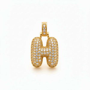 Solo Ciondolo Lettera Iniziale "Balloon" con Pavé di Zirconi – Alfabeto Completo