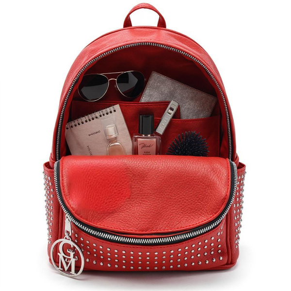 Zaino eco Pelle firmato GYOIAMEA   - Elegante e Resistente, Donna , Zaino Casual borchiato borchie zainetto