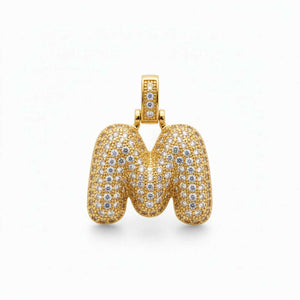 Solo Ciondolo Lettera Iniziale "Balloon" con Pavé di Zirconi – Alfabeto Completo