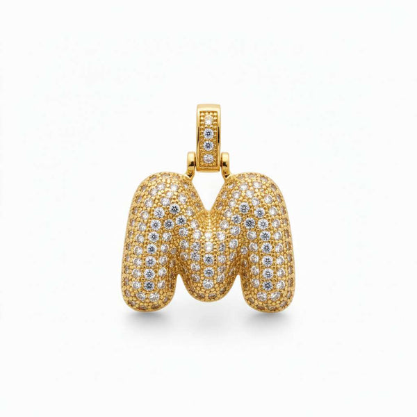 Solo Ciondolo Lettera Iniziale "Balloon" con Pavé di Zirconi – Alfabeto Completo