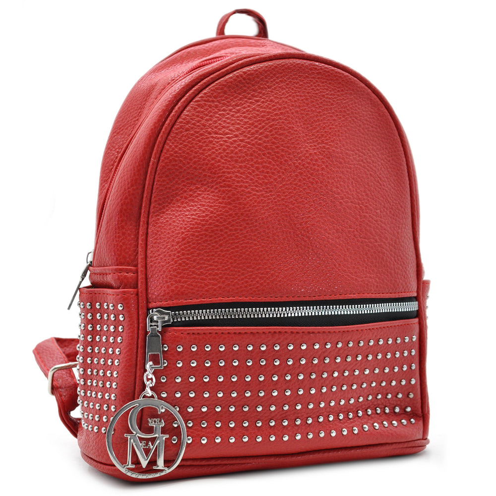 Zaino eco Pelle firmato GYOIAMEA   - Elegante e Resistente, Donna , Zaino Casual borchiato borchie zainetto