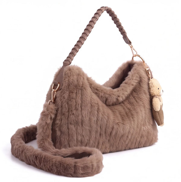 Borsa hobo in ecopelliccia 9756, vista dettaglio 2